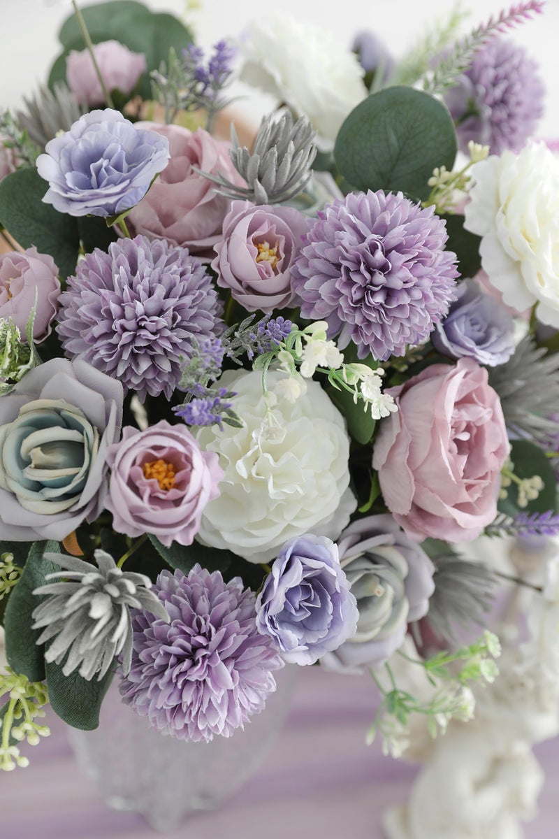 Serra Flora 18Heads Multi Use Artificial Flowers Combo for DIY Centerpieces Arrangements Wedding Bridal Bouquet Table Chair Decor Candle Holder Baby Shower Cake Decor Flower Strips Home Decor - Image 5